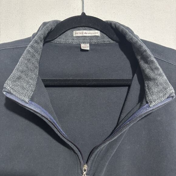 Peter Millar 1/4 Zip Sweater Vest Mens XL Black Sleeveless Golf Pullover VTG - Picture 5 of 9